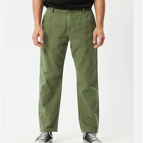 AFENDS NINETY TWOS RECYCLED TWILL RELAXED PANTS CYPRESS 34 NWT IN PKG - Picture 1 of 8